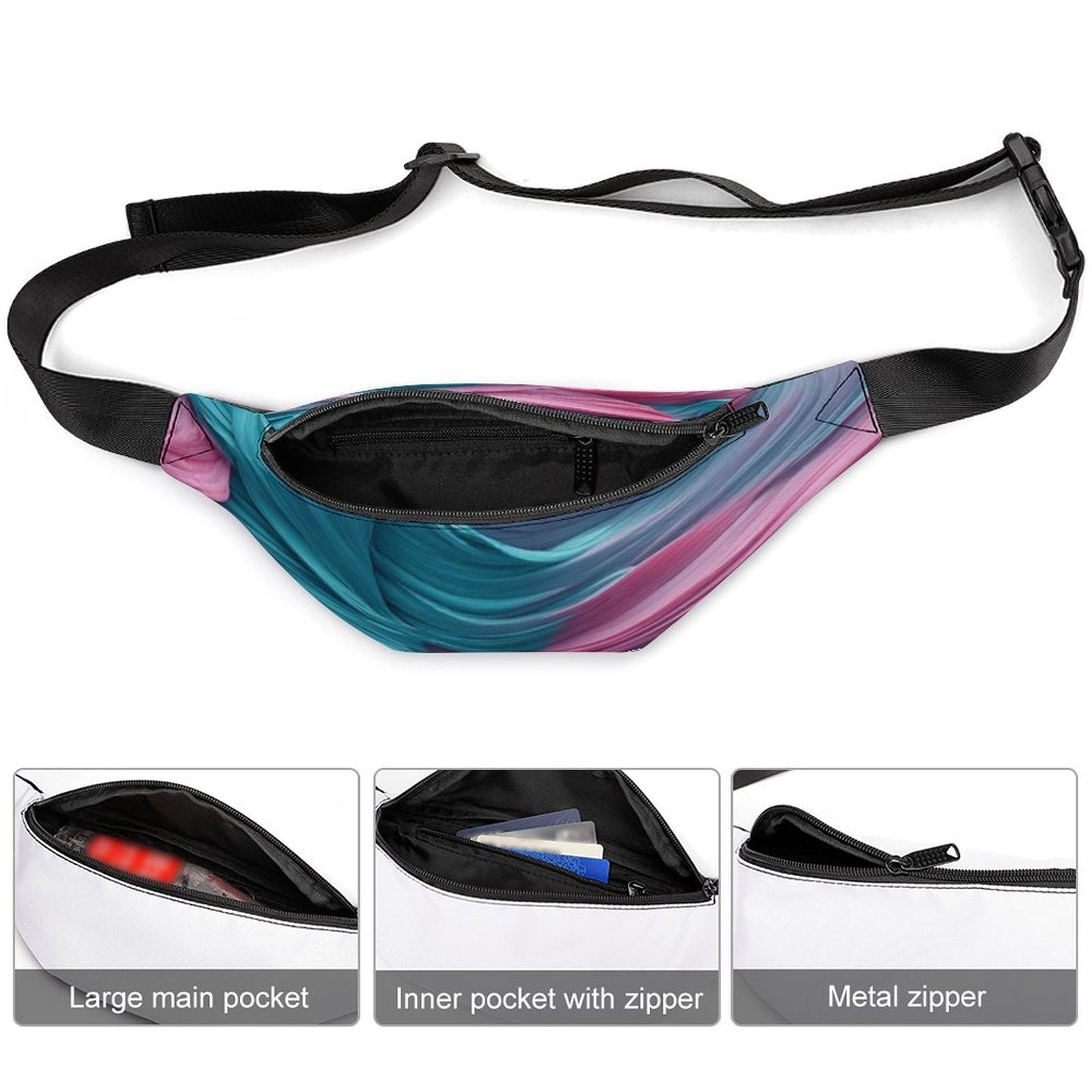 Pink Abstract Design Fanny Pack