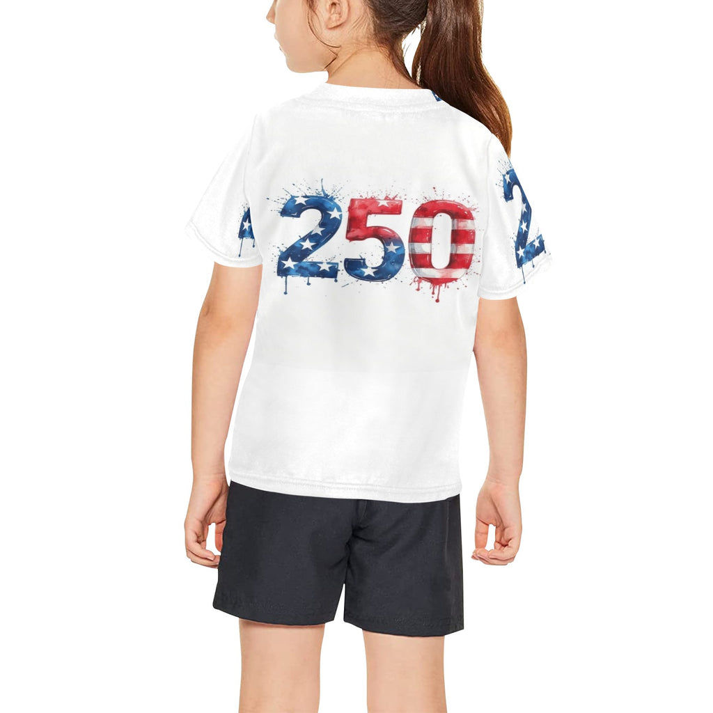 Girls 250 Patriotic Outfit | Kids Fourth of July Short Set | America 1776-2026 Independence Day Outfit | USA Anniversary Summer Outfit | Patriotic Kids Clothing
