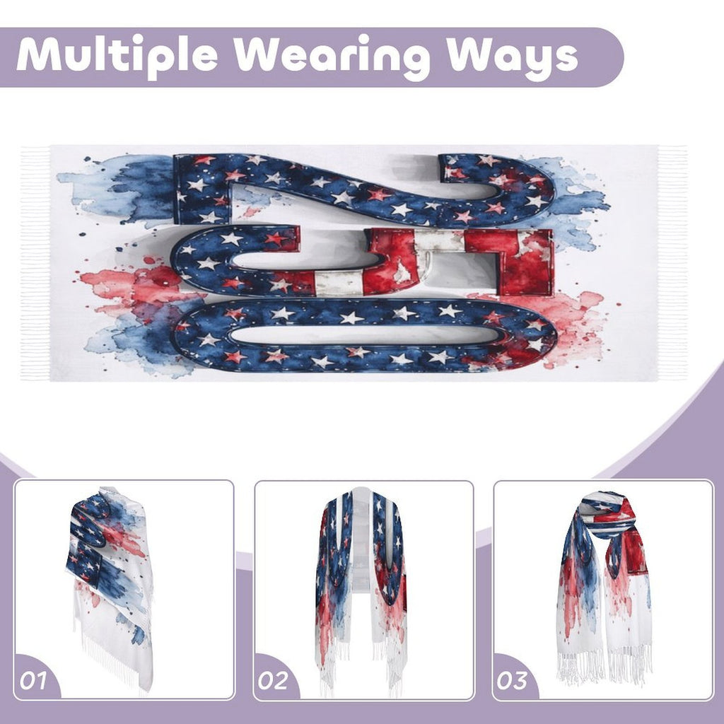250 USA Design Tassel Scarf