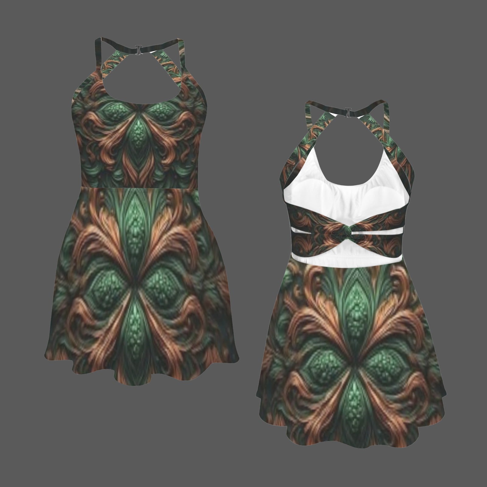 Women's Luxury Tennis Dress | Emerald Green Athletic Dress with Built-In Shorts | Designer Pickleball Dress | Golf & Activewear | Iyalla Designs
