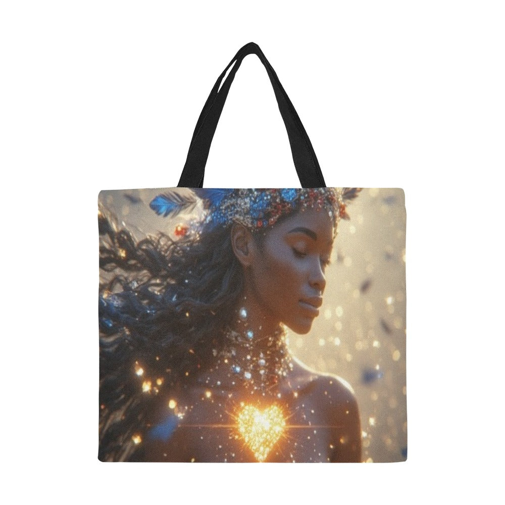 African Queen Tote Bag | Luxury Beach Tote | Black Woman Art Handbag | Large Everyday Shoulder Bag | Resort Travel Bag | Gift for Her