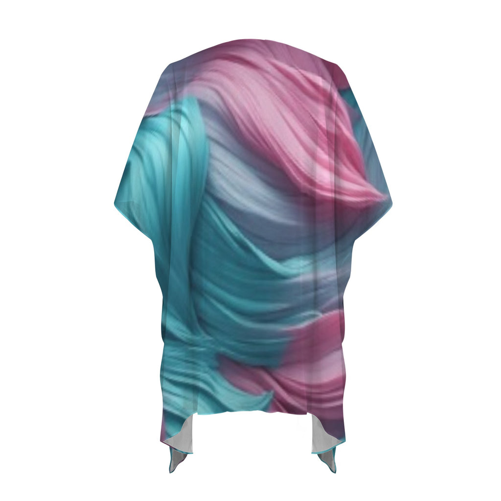 Pink turquoise cover Women's Long Cover Up