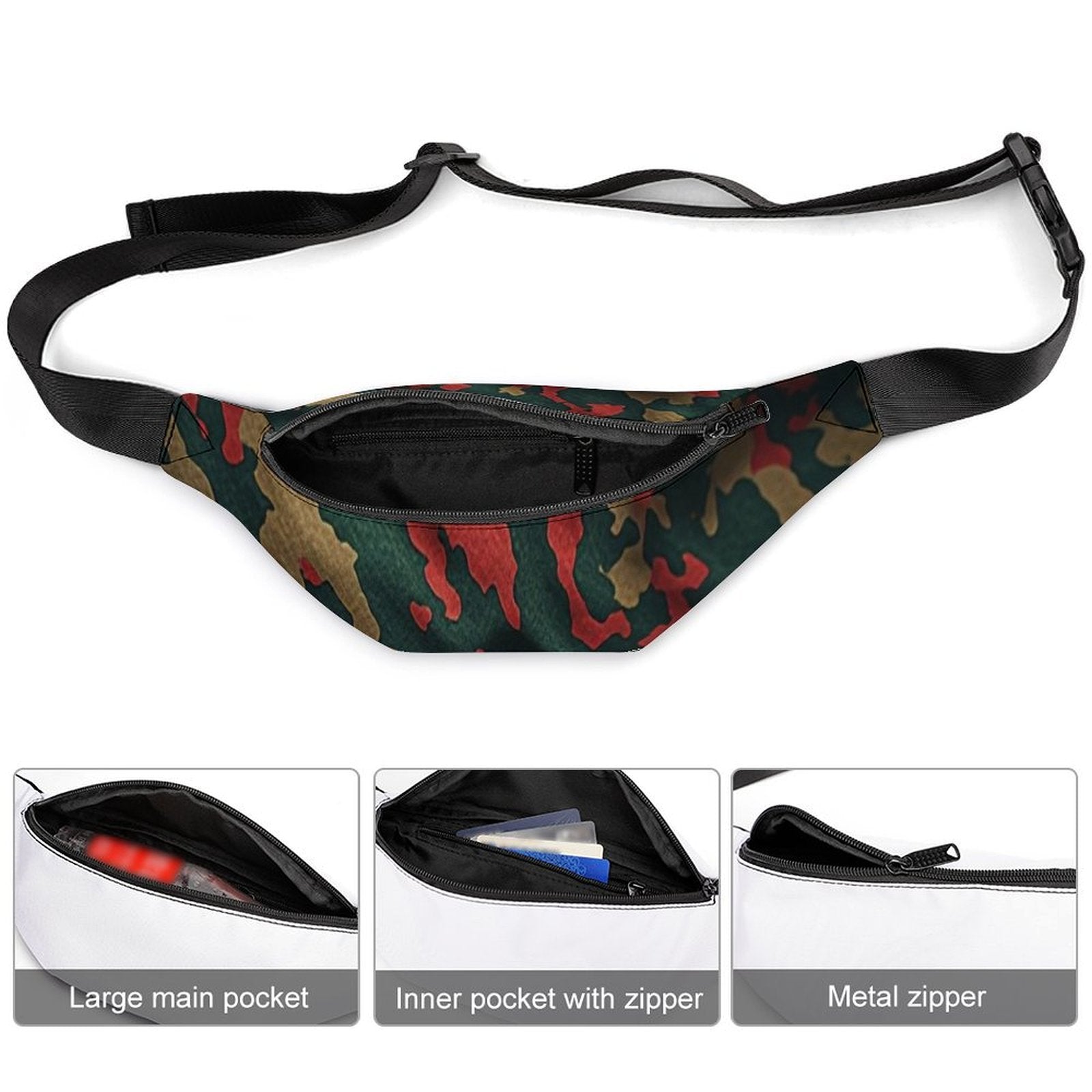 Military Camo Crossbody Bag | Tactical Everyday Shoulder Bag | Woodland Camouflage Travel Bag | Compact Utility Sling Bag | Unisex Everyday Carry