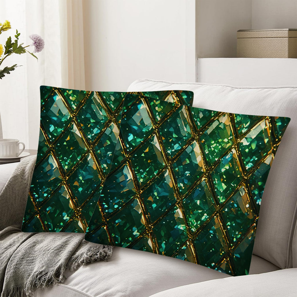 Emerald Green Throw Pillow Cover, Luxury Decorative Cushion, Jewel Tone Home Decor, Glam Sofa Accent Pillow, Elegant Gift for Her
