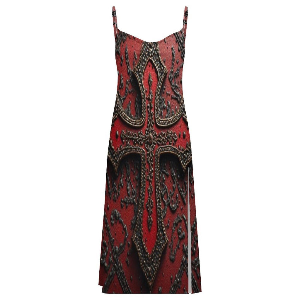 Zuriya African Inspired Maxi Dress, Red Black Gold Luxury Dress, Elegant Cultural Print Dress, Statement Evening Gown, Women’s Long Dress