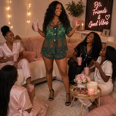 Women's Green Paisley Pajama Romper | Cute Girls Night PJ Outfit | Soft Lounge Sleepwear | Friends & Good Vibes Pajamas