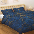 Luxury Blue & Silver 4 Piece Bed Sheet Set | Modern Men's Bedding | Abstract Bed Sheets | King Queen Twin Sheet Set | Contemporary Bedroom Decor