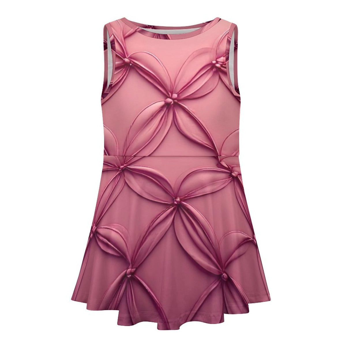 Amari Pink Petal Girls Dress | Elegant Floral A-Line Dress | Girls Special Occasion Dress | Iyalla Designs