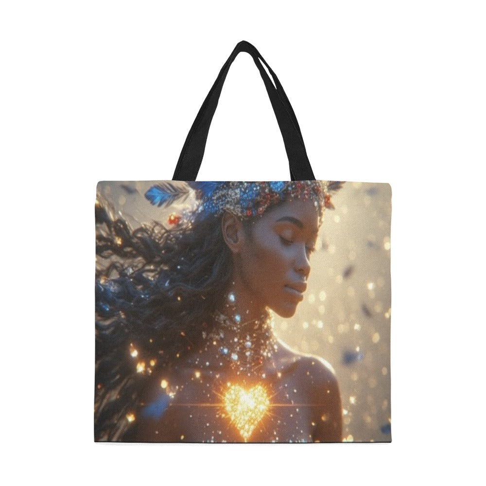 African Queen Tote Bag | Luxury Beach Tote | Black Woman Art Handbag | Large Everyday Shoulder Bag | Resort Travel Bag | Gift for Her