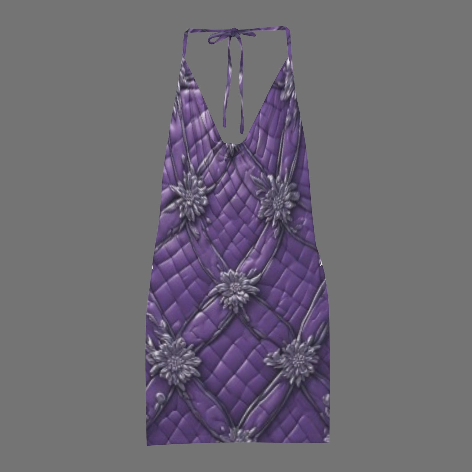 Purple luxury dress Backless String Halterneck Drop Neck Bodycon Dress