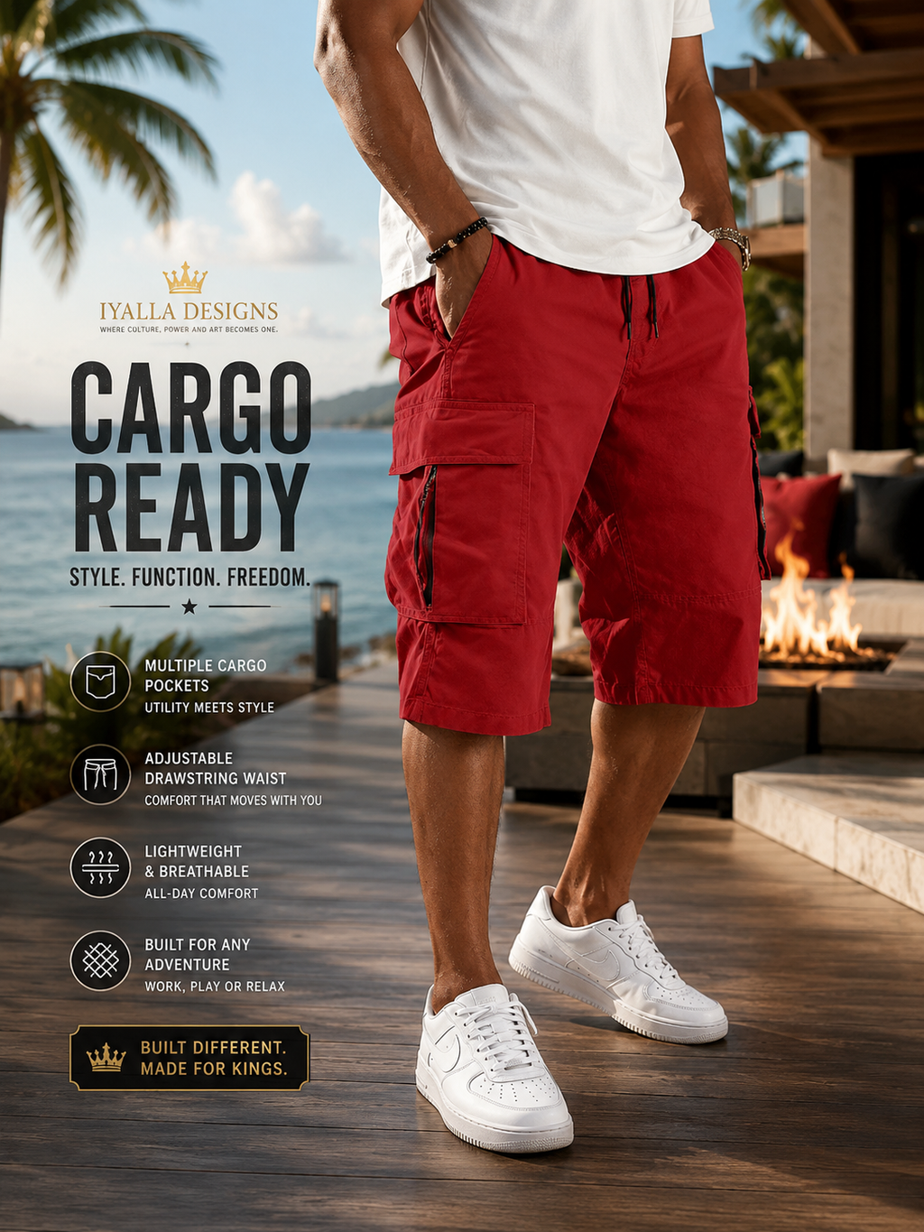 Mens Casual Multi-pocket Utility Pants
