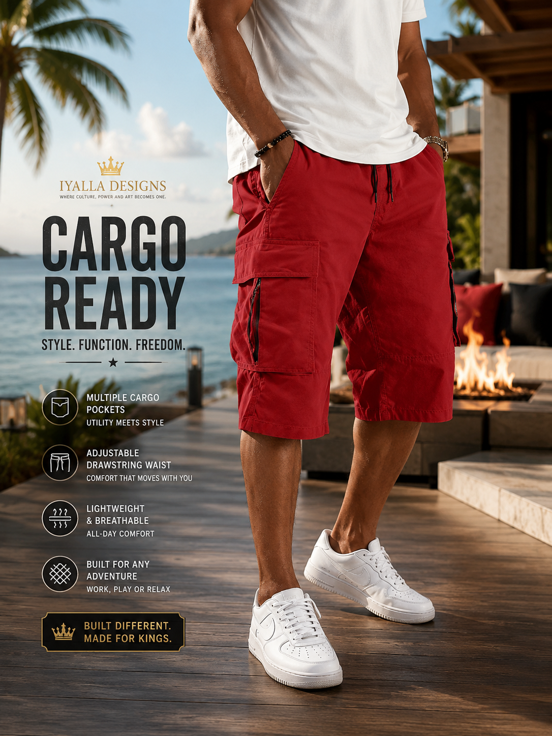 Mens Casual Multi-pocket Utility Pants