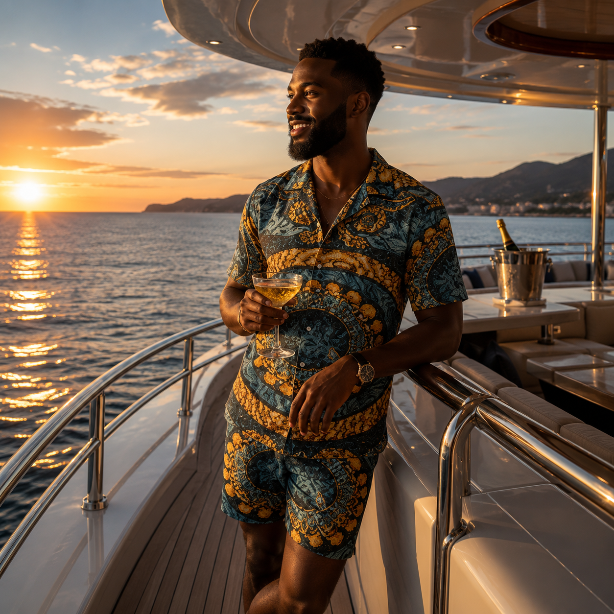 Noah Luxury Men's Matching Set | African Print Shirt and Shorts Set | Resort Wear for Men | Vacation Outfit | Cruise Wear | Summer Co-Ord Set